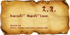 Kacsó Napóleon névjegykártya